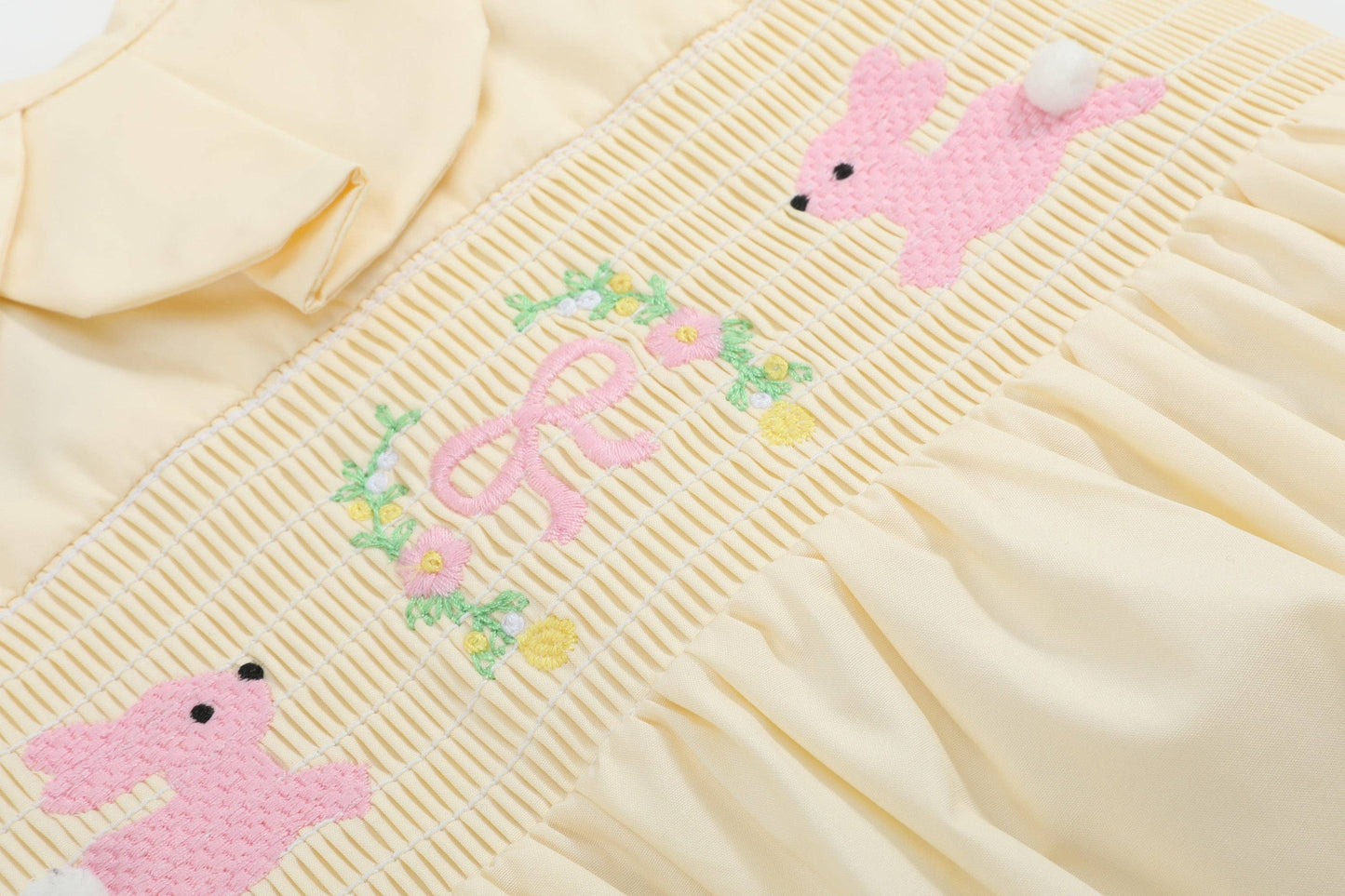 Petal Collared Smocked Bubble