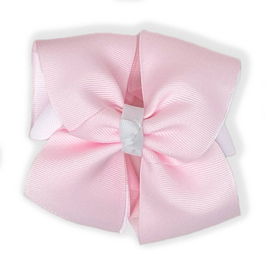 Pink & White Double Layer Bow (White Knot)