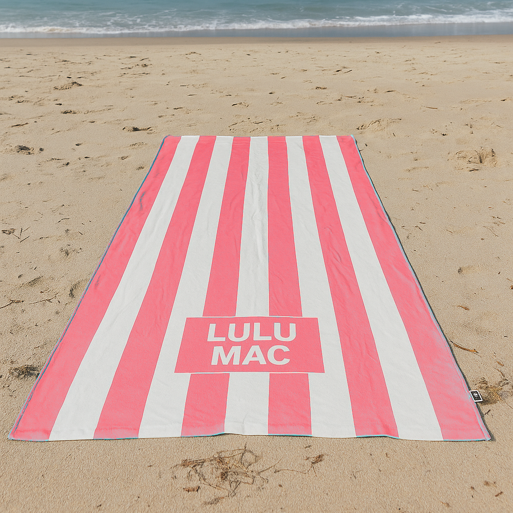 Lulu Mac Darby Beach Towel in Pink