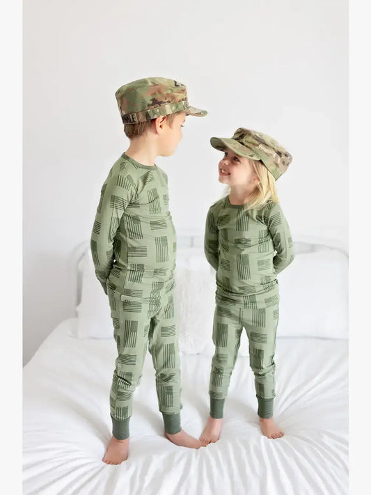 Kolton Military Flag Bamboo 2-Piece Long Sleeve Set Restock