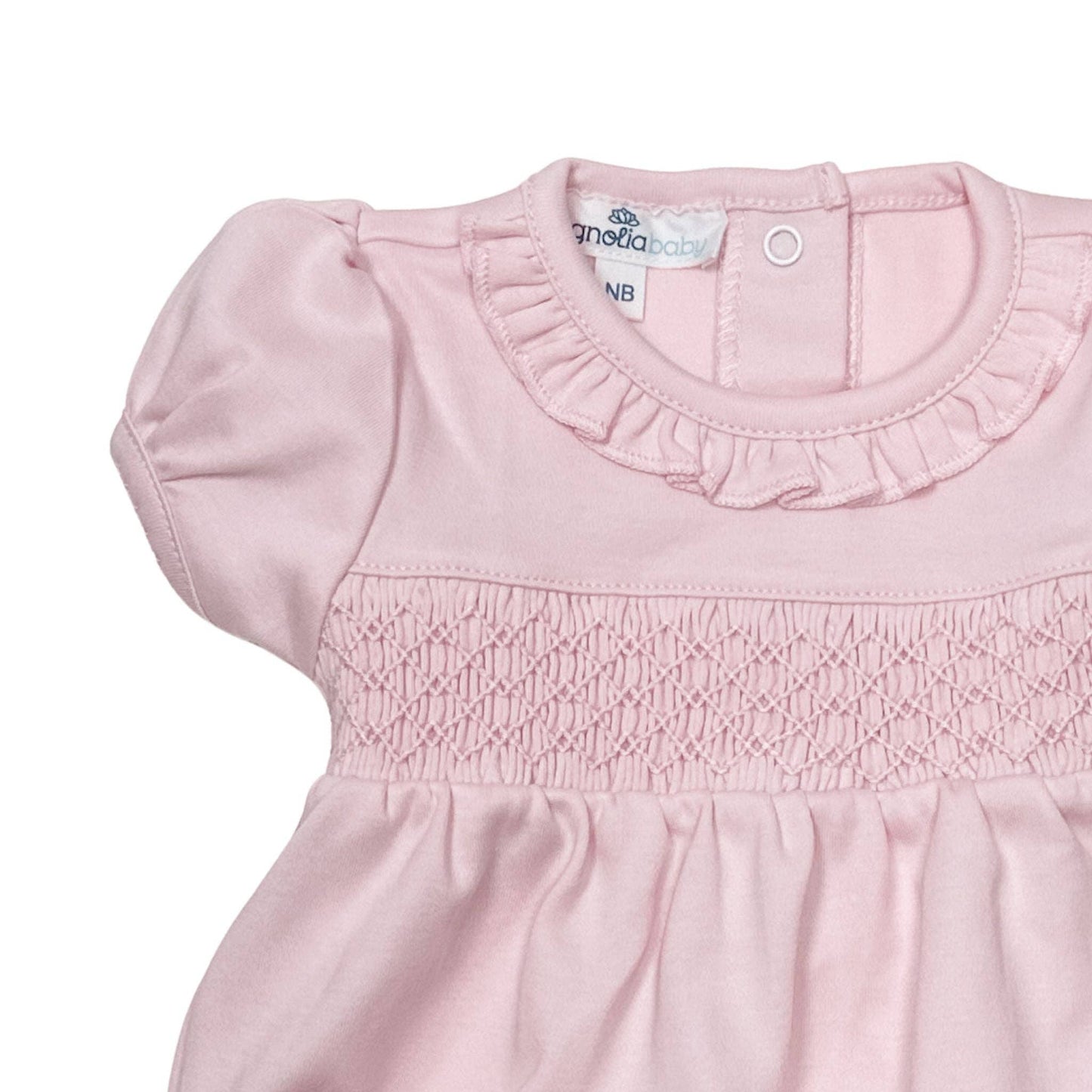 Essentials Solid Smocked Bubble - Pink