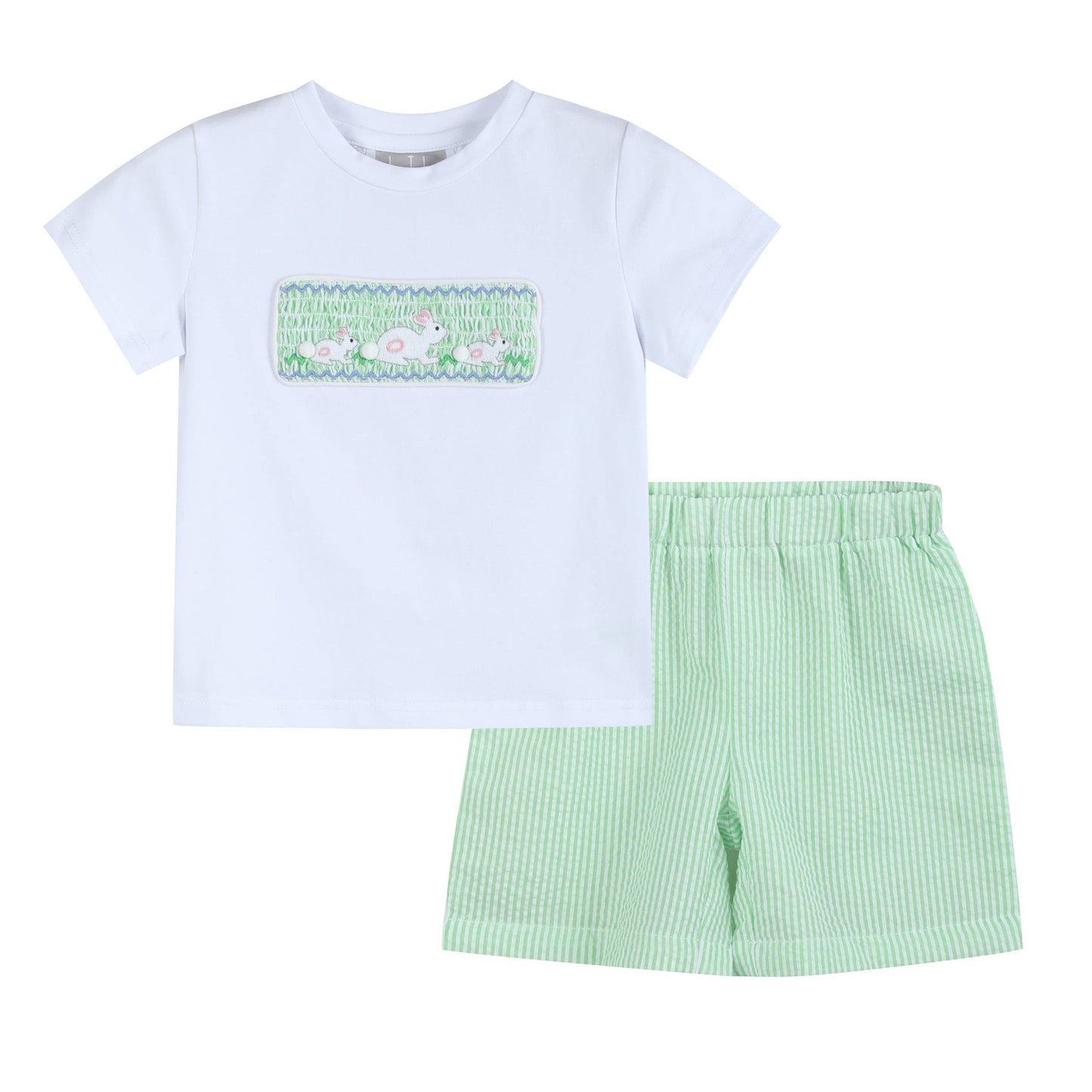 Seersucker Bunny Smocked Set
