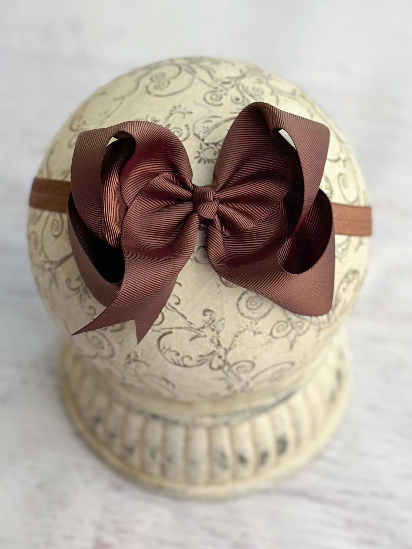 Classic Grosgrain Hair Bow - Satin Headband - 4.5"