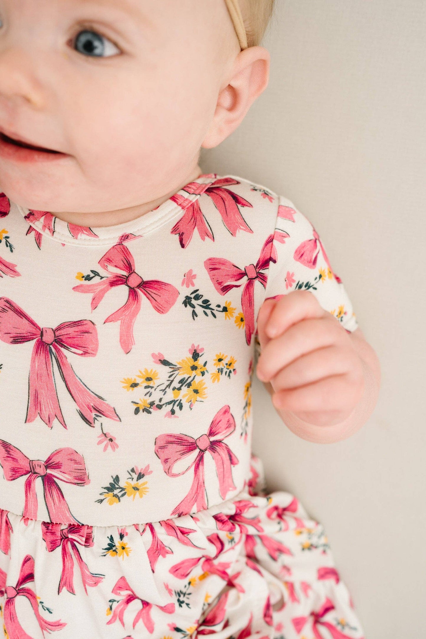 Bloom Bows Short Sleeve Bodysuit Bamboo Dress