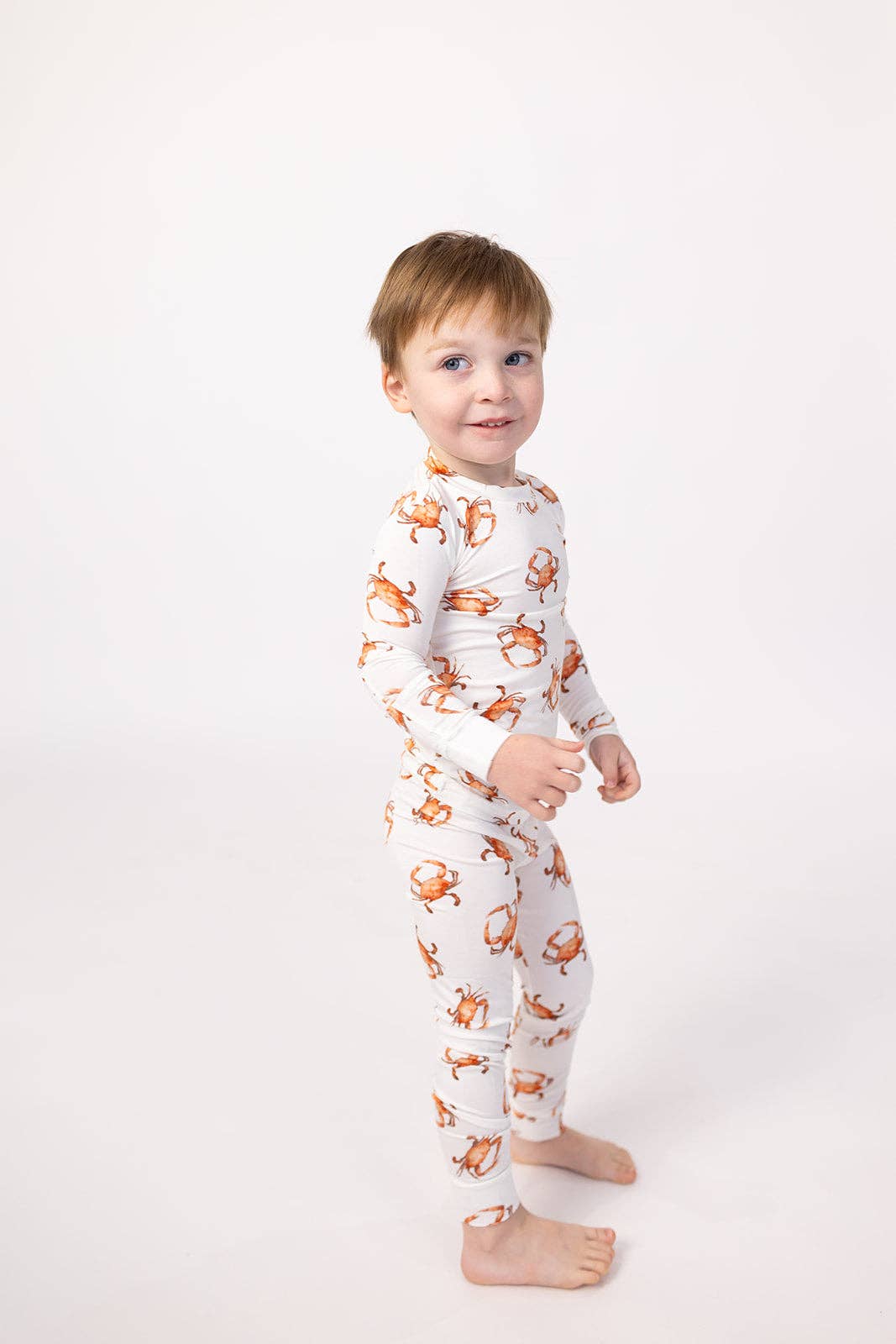 Orange Crab 2 Piece Bamboo Pajama Set