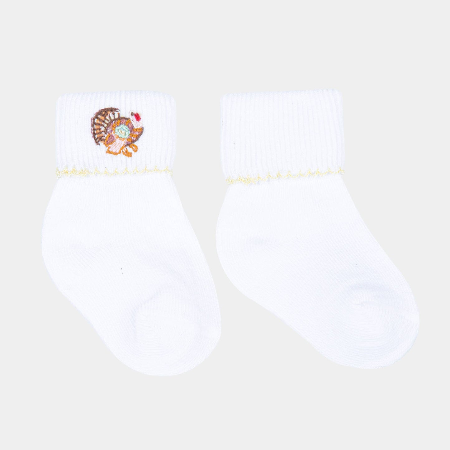 Thanksgiving Blessings Ivory Emb Socks