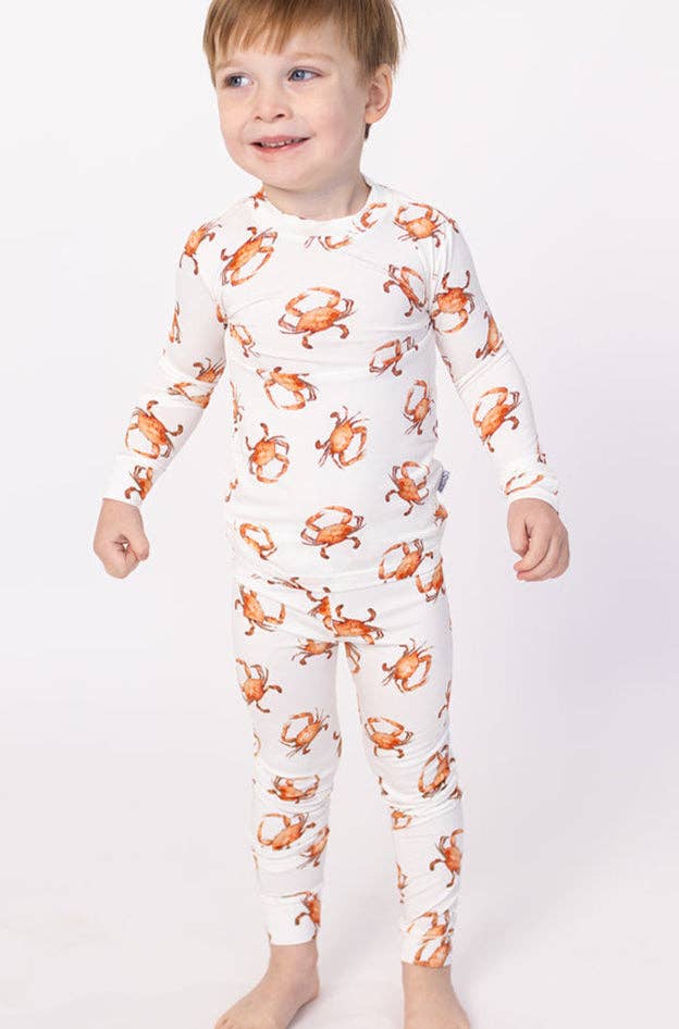 Orange Crab 2 Piece Bamboo Pajama Set
