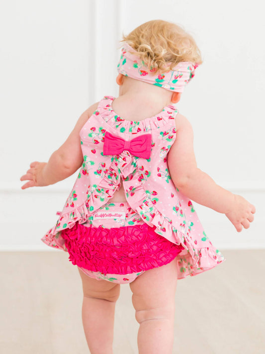 Baby Girls Strawberry Knit Top and Bloomer Set