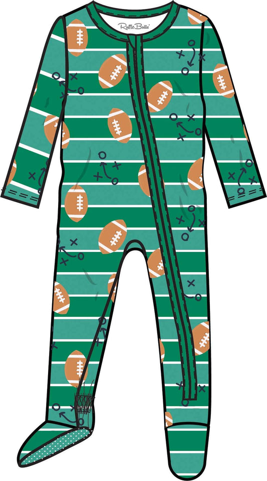 Baby Tackles & Touchdowns Modal Footed One Piece Pajama