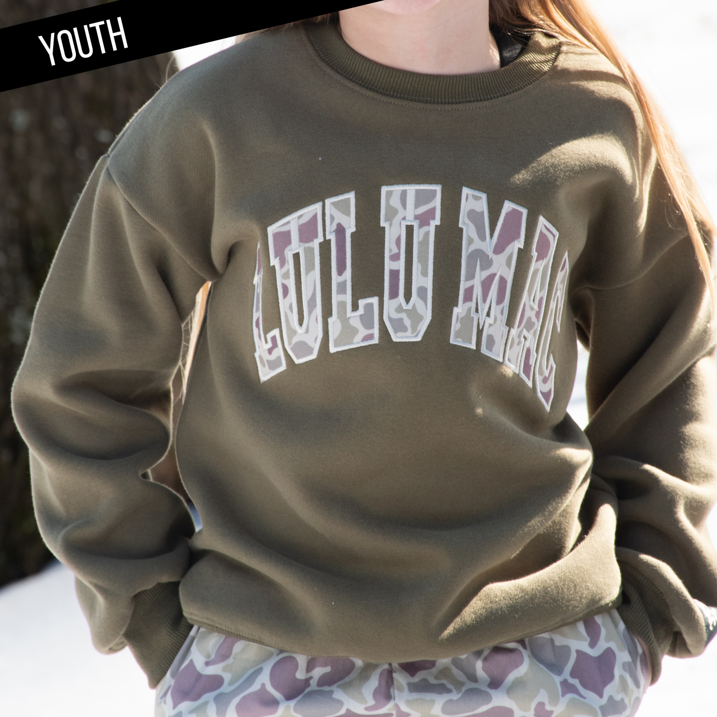 LULU MAC Sweatshirt Youth in Camo/Green
