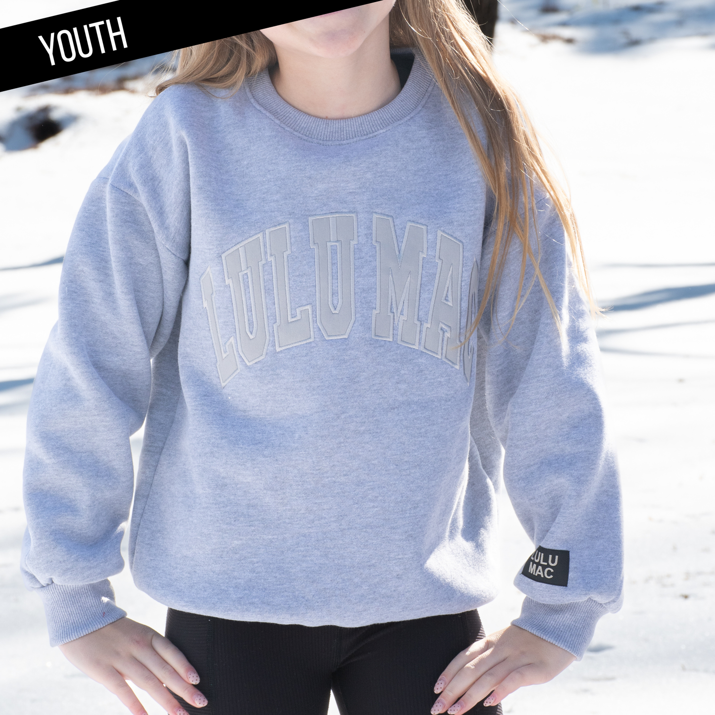 LULU MAC Sweatshirt Youth in Light Grey