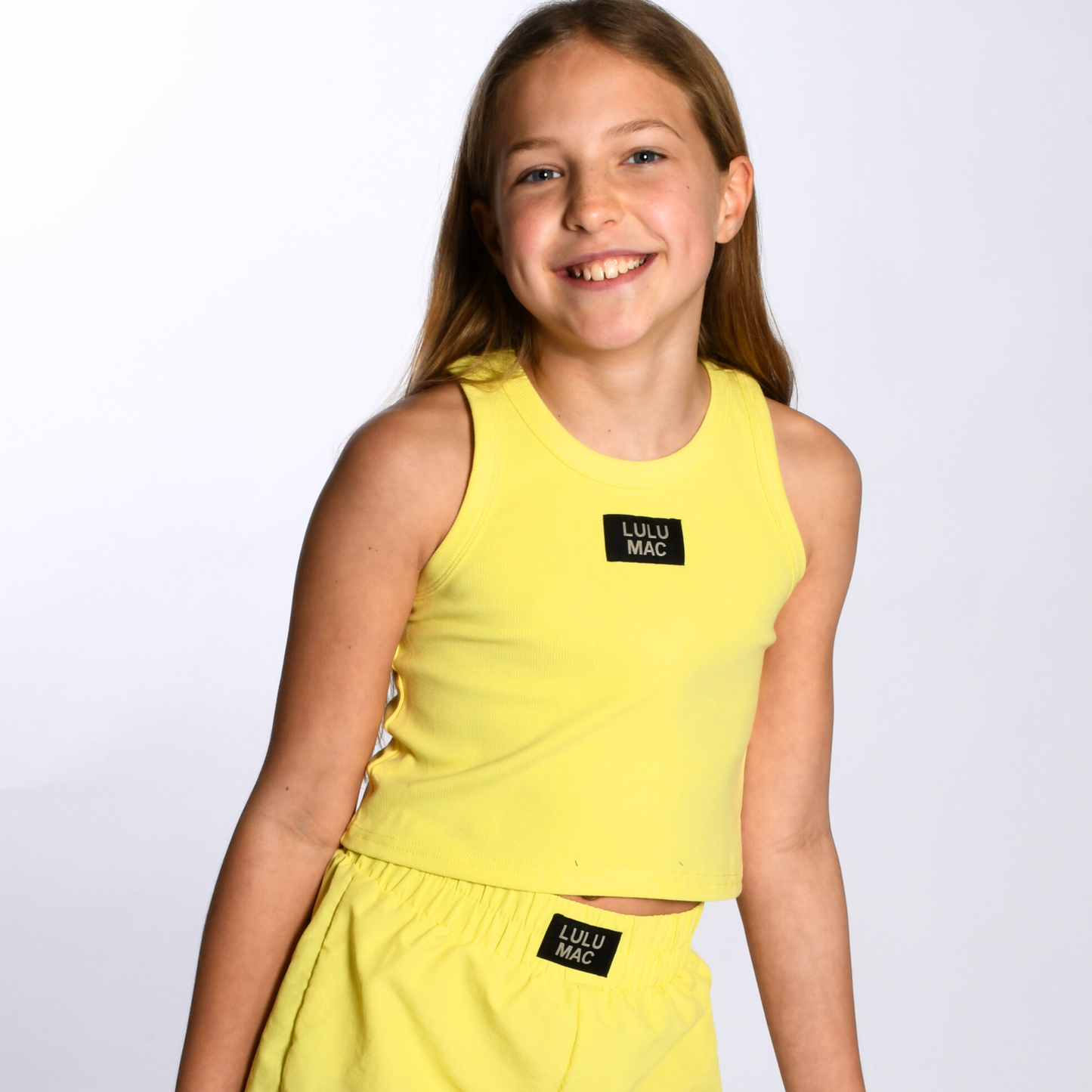 Lulu Mac Tank Kids in Neon Yellow