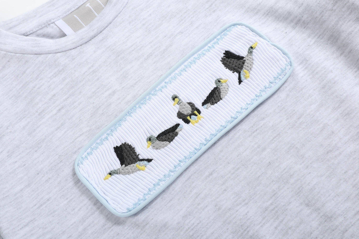 Light Gray Mallard Smocked Shirt and Shorts