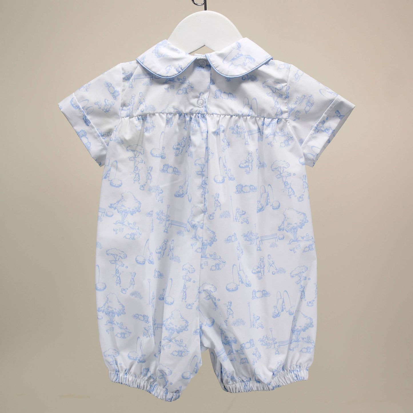 Toile de Jouy Blue Charles Short Romper