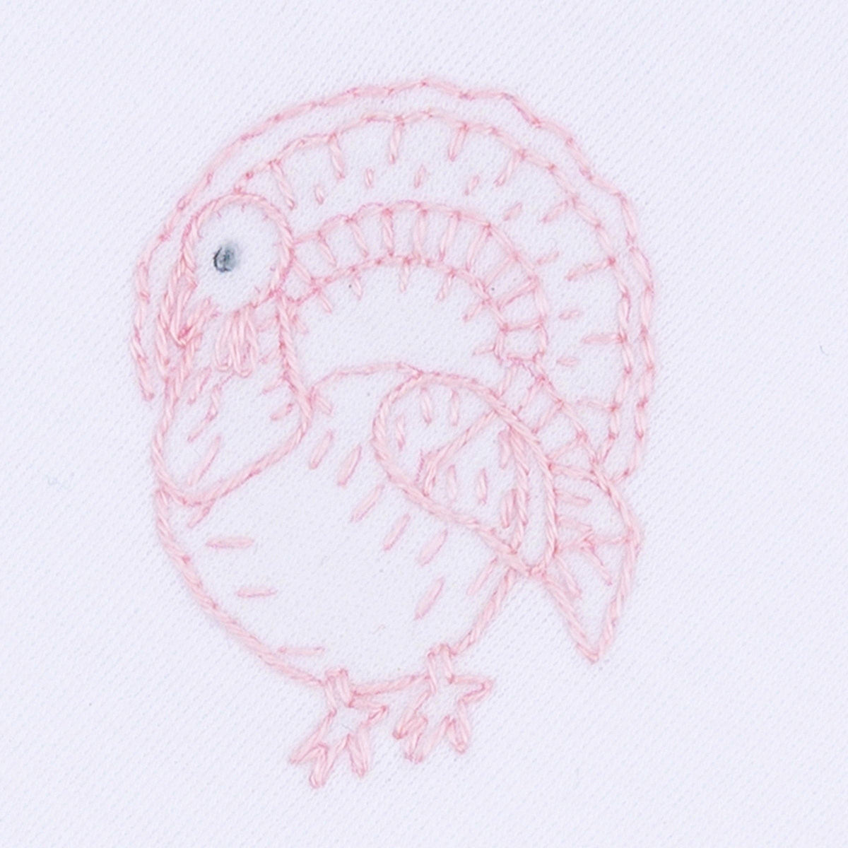 Harvest Blessings Hand-Embroidered Short Sleeve Bubble - Pink