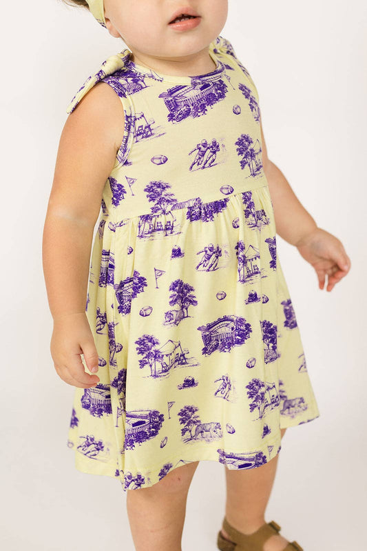 Tiger Toile Bamboo Shoulder Tie Dress