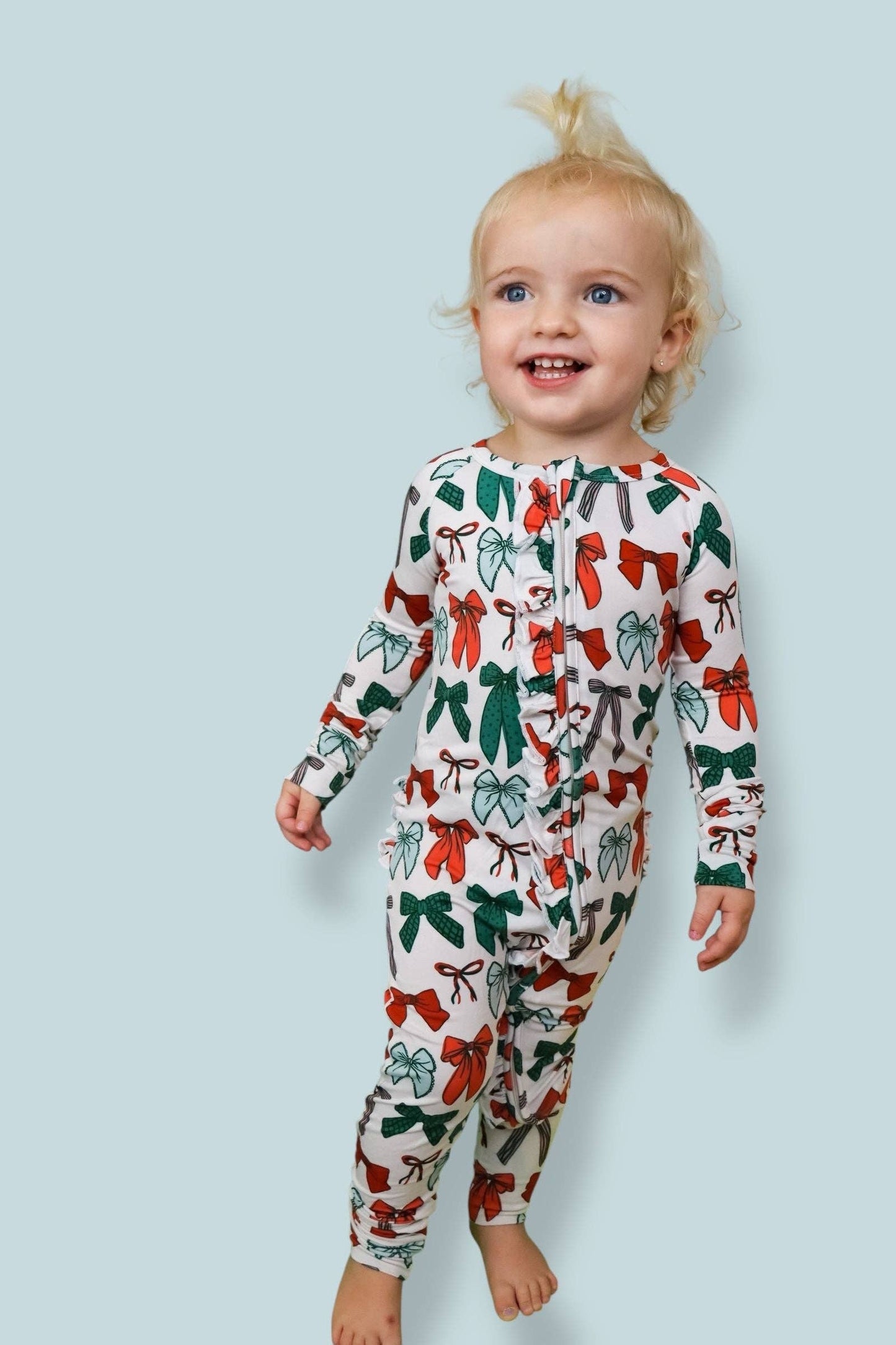 BE MERRY BOWS DREAM RUFFLE ROMPER