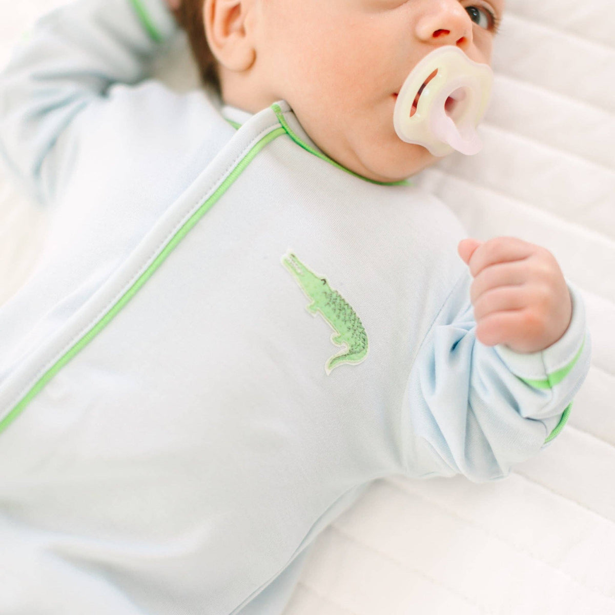 Bayou Baby Footie - Light Blue