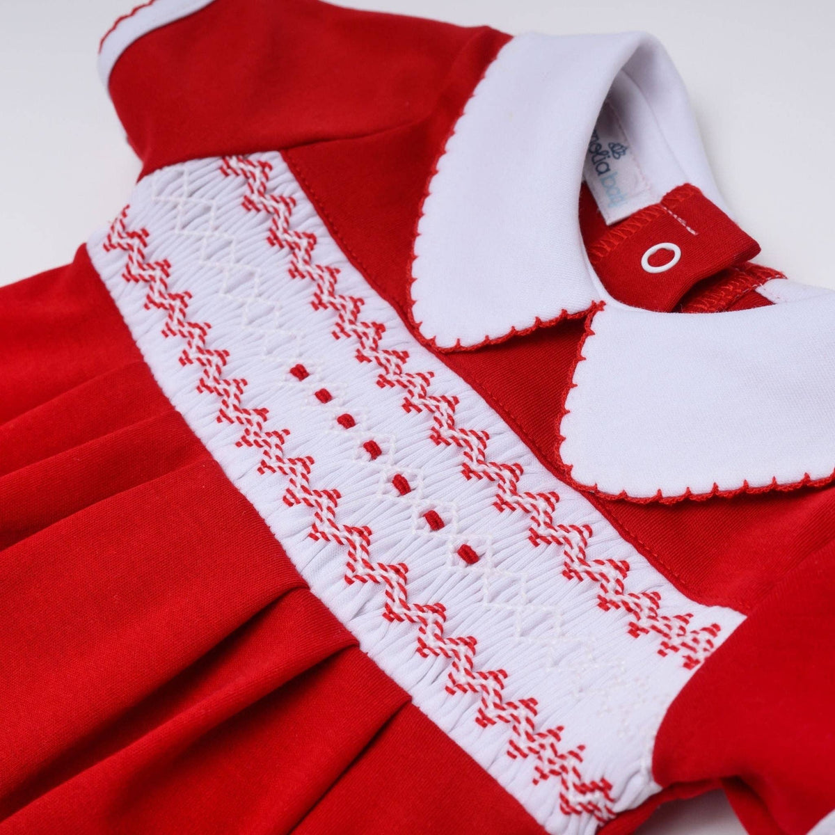 Chris Classics Smocked Short Sleeve Bubble - Red