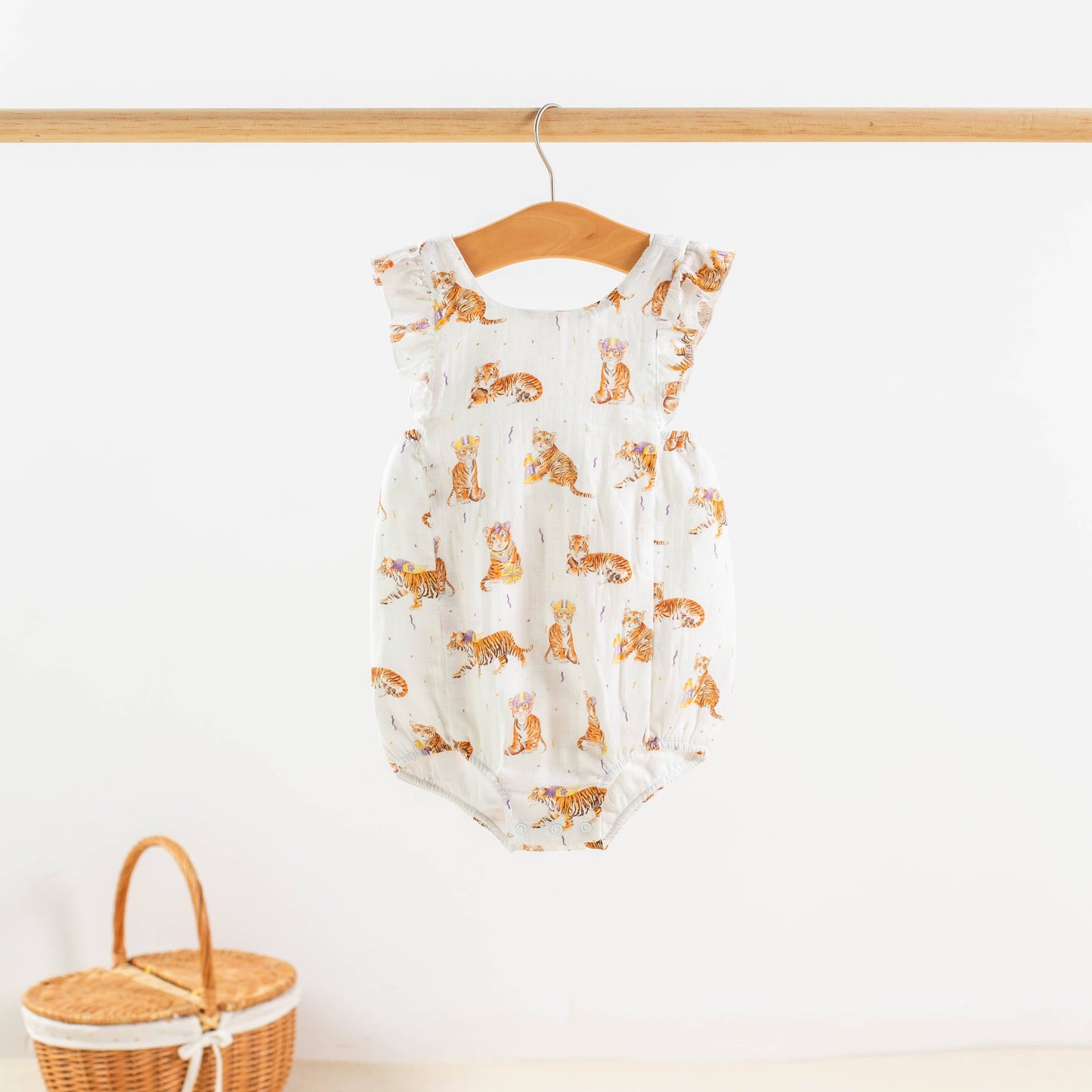 LSU Tigers Organic Muslin Sunsuit