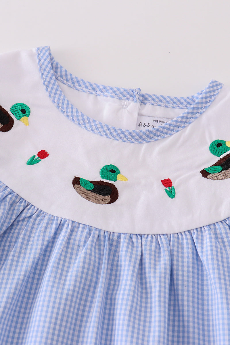 Premium Blue Duck Embroidery dress