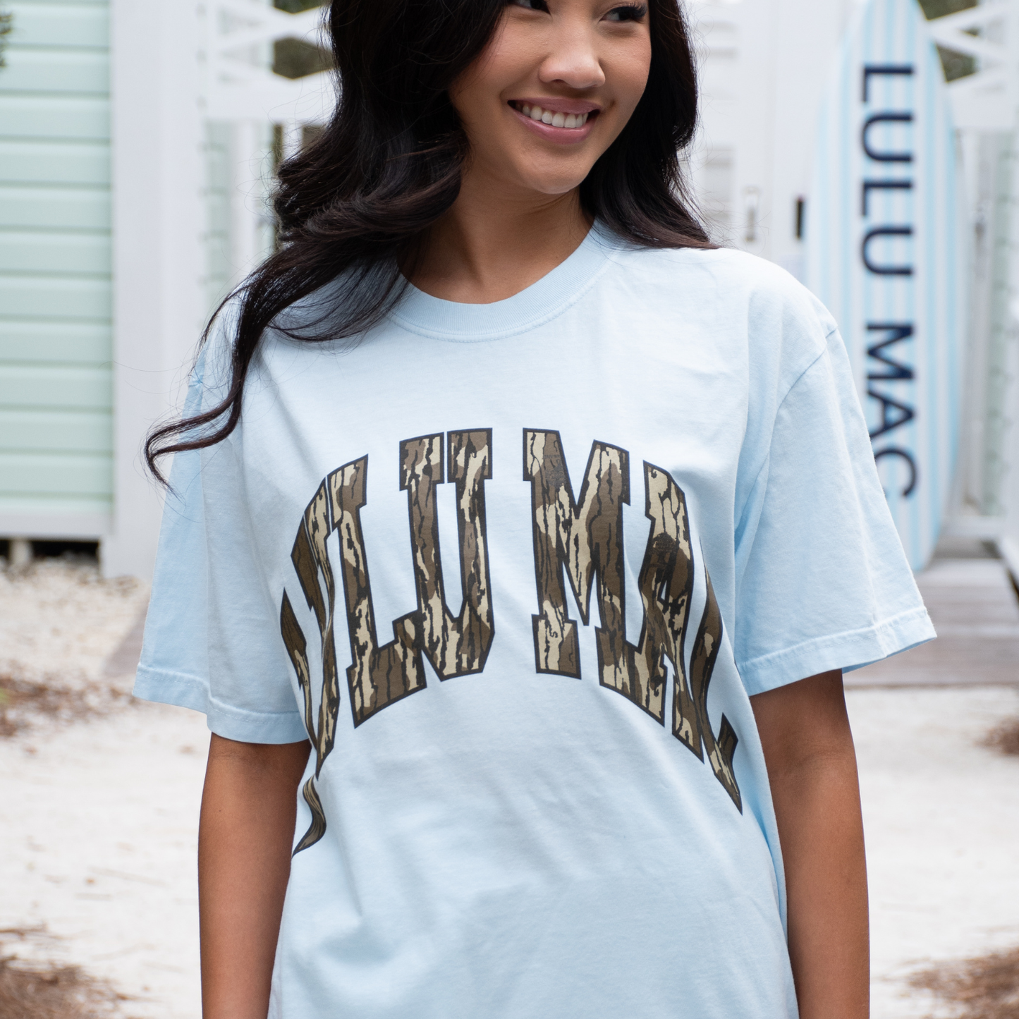 Lulu Mac Camo Adult Tee in Chambray