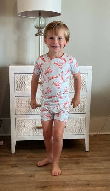 Crawfish Two Piece Pajama Shorts set