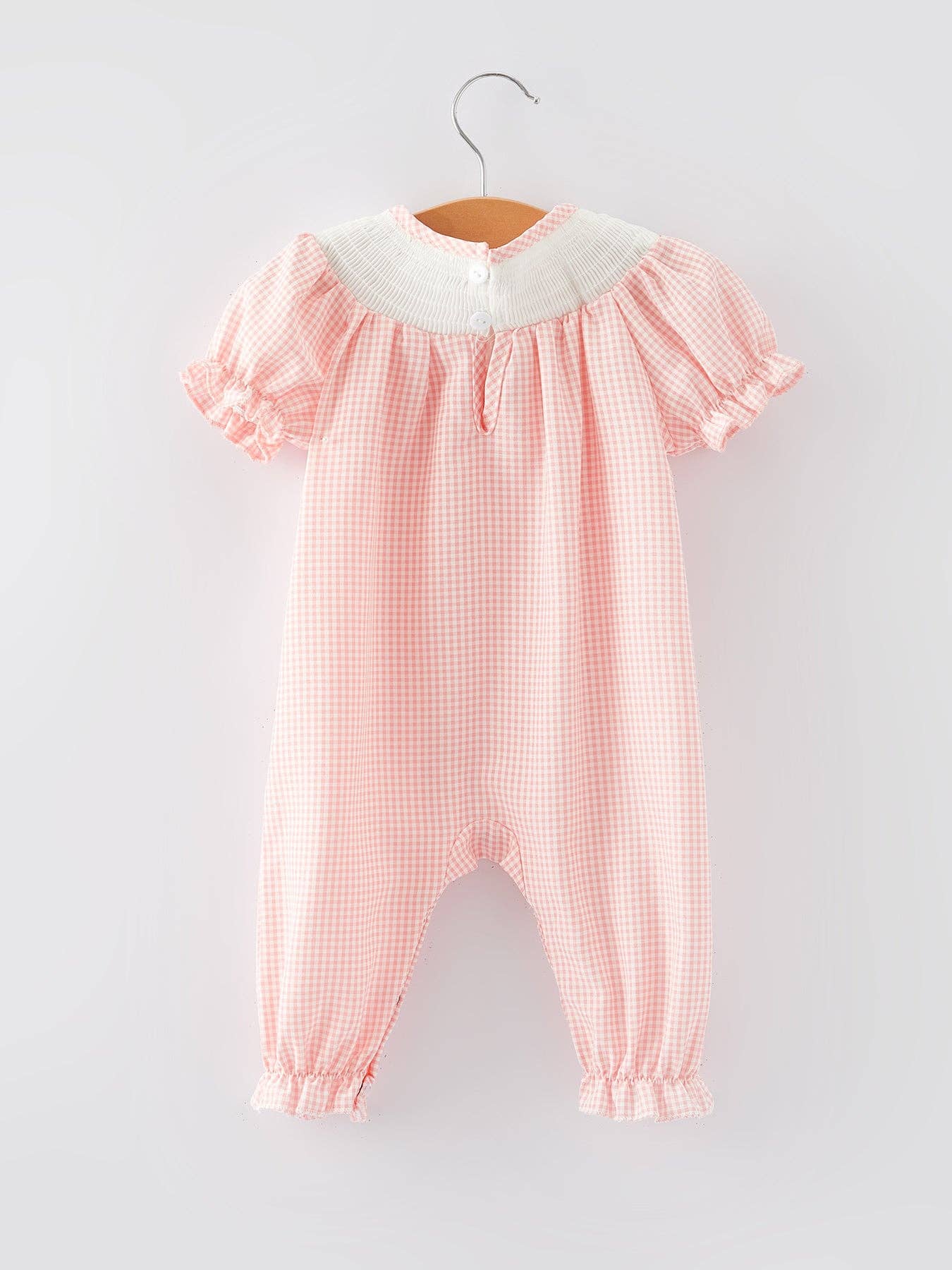 Valentine's Day Smocked Embroidery Girls Romper