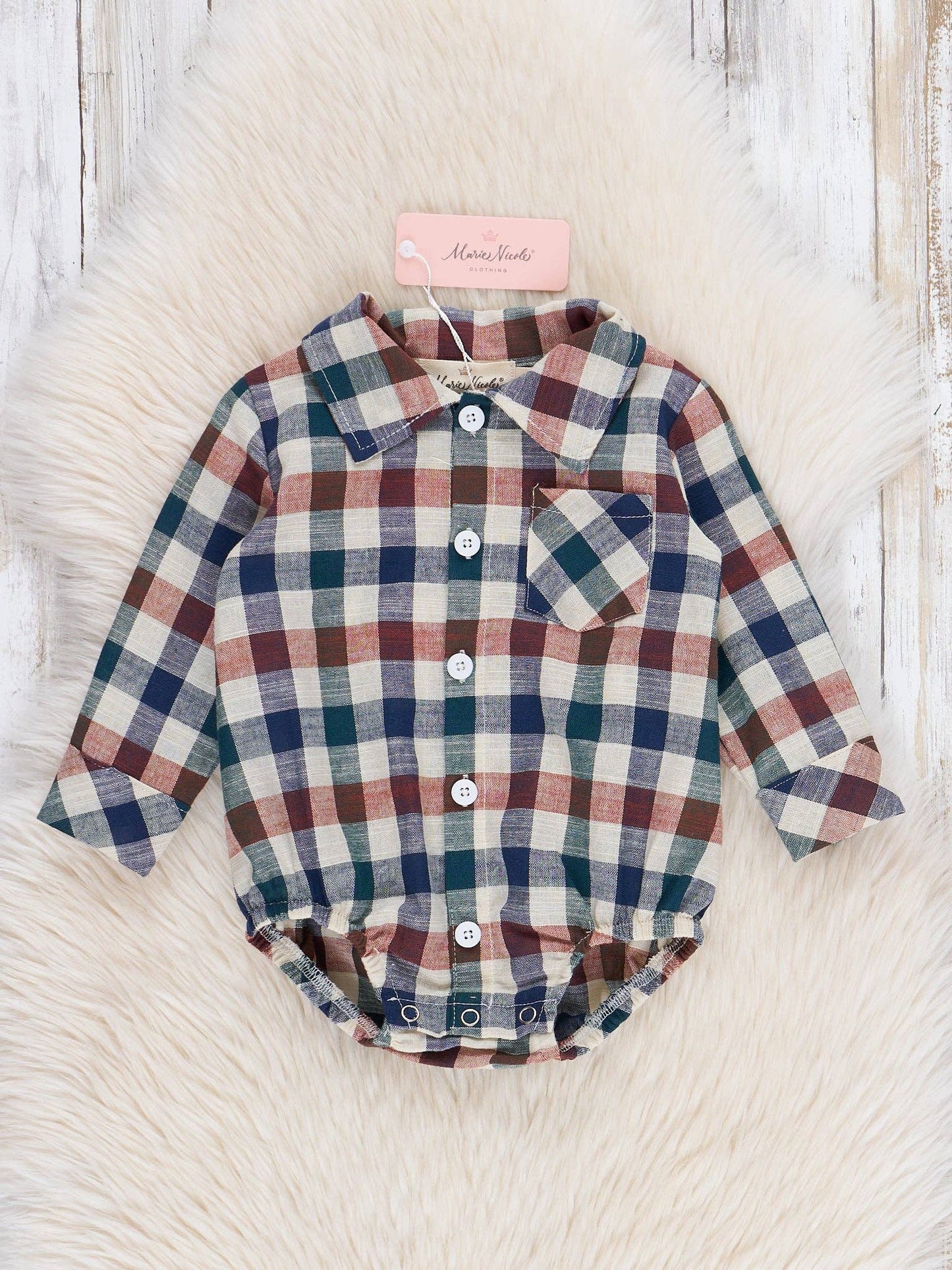 Fall Vintage Plaid Button Up Bubble