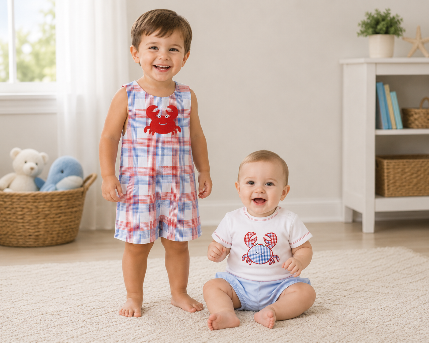 Crab Applique Diaper Set