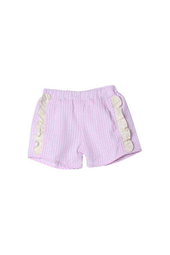 Applique Easter Puppy Pink Seersucker Short Set