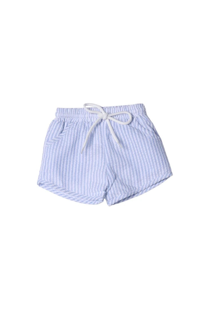 Applique Easter Puppy Blue Seersucker Short Set