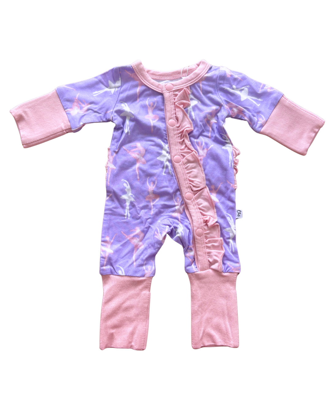 Lillian Ballerinas Bamboo Ruffle Snap Convertible Footie
