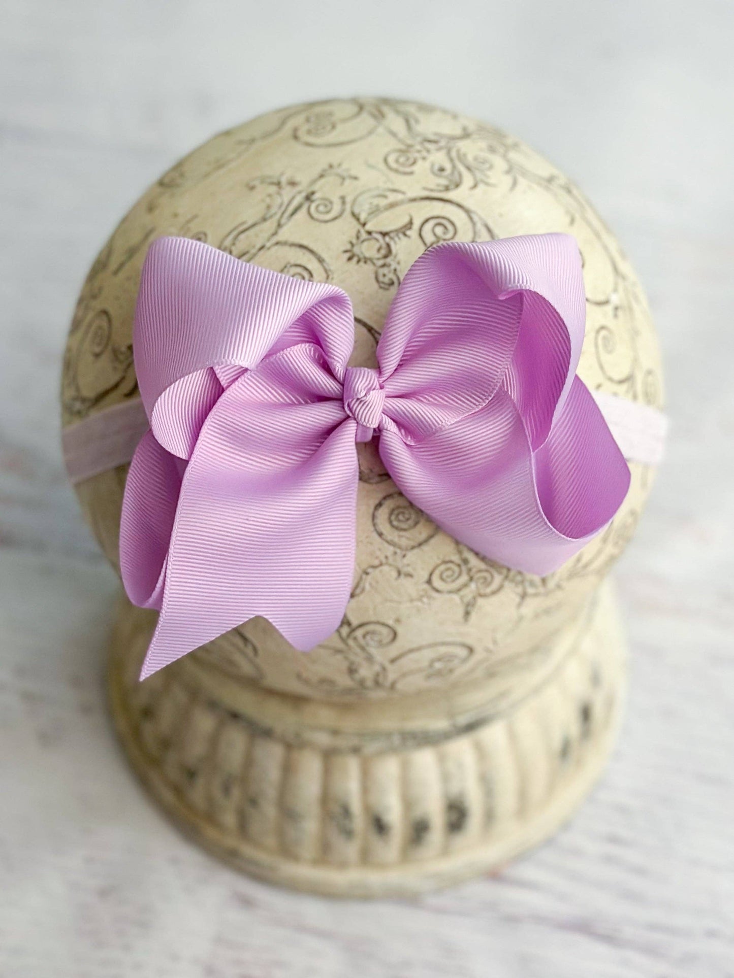 Classic Grosgrain Hair Bow - Satin Headband - 4.5"
