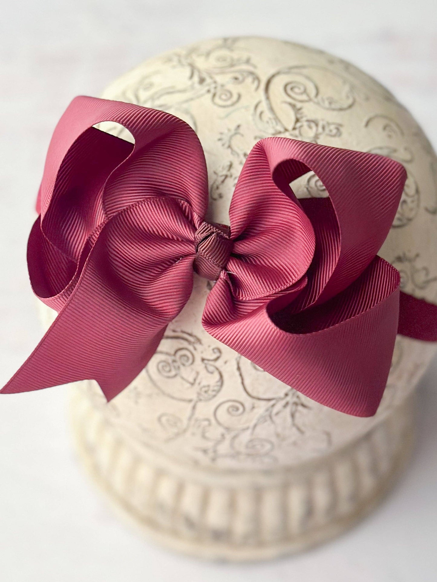 Classic Grosgrain Hair Bow - Satin Headband - 4.5"