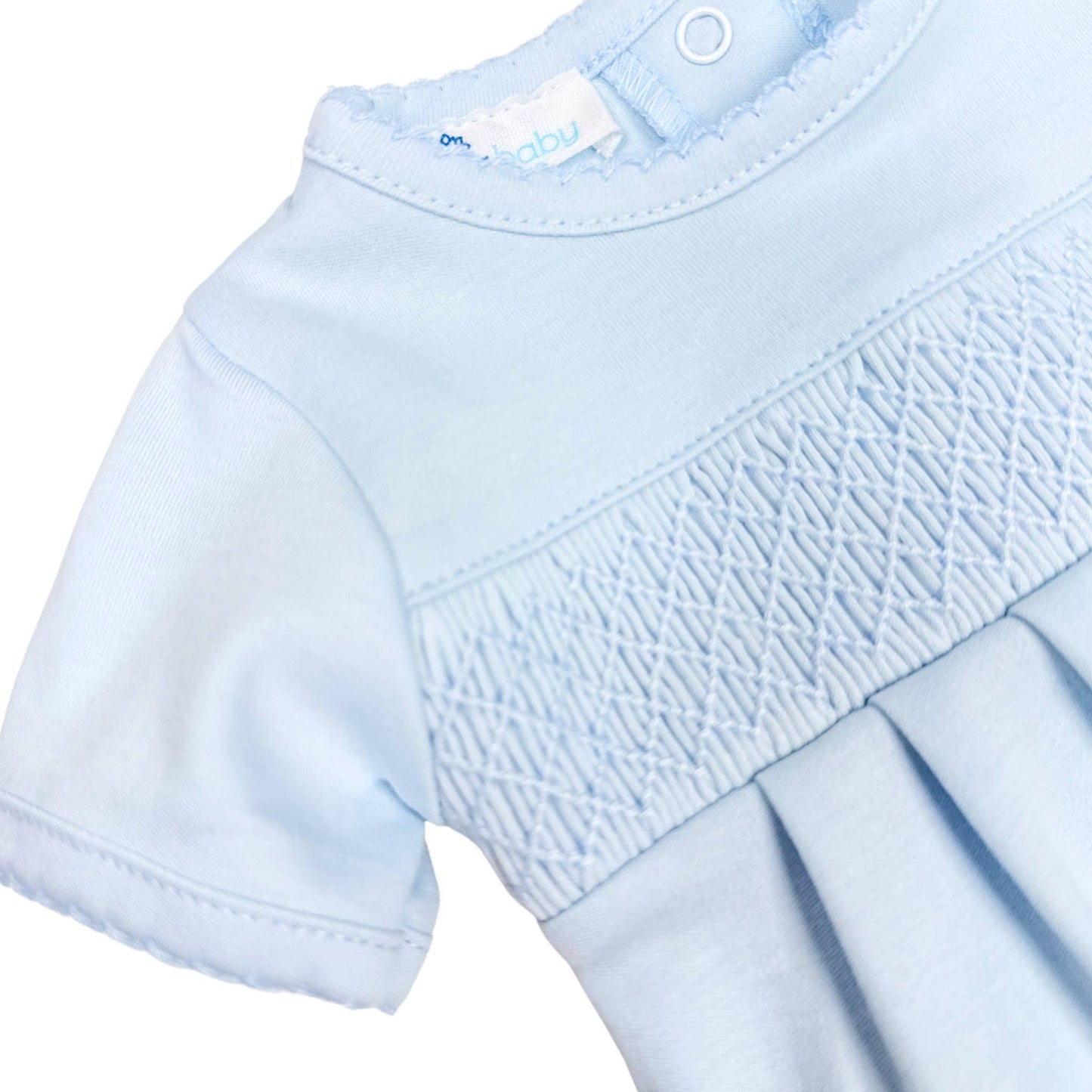 Essentials Solid Smocked Bubble - Blue