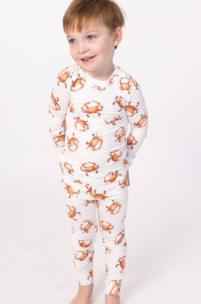 Orange Crab 2 Piece Bamboo Pajama Set