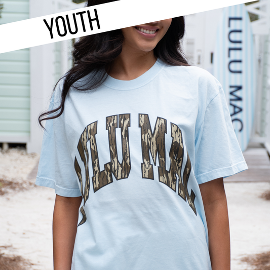 Lulu Mac Camo Youth Tee in Chambray