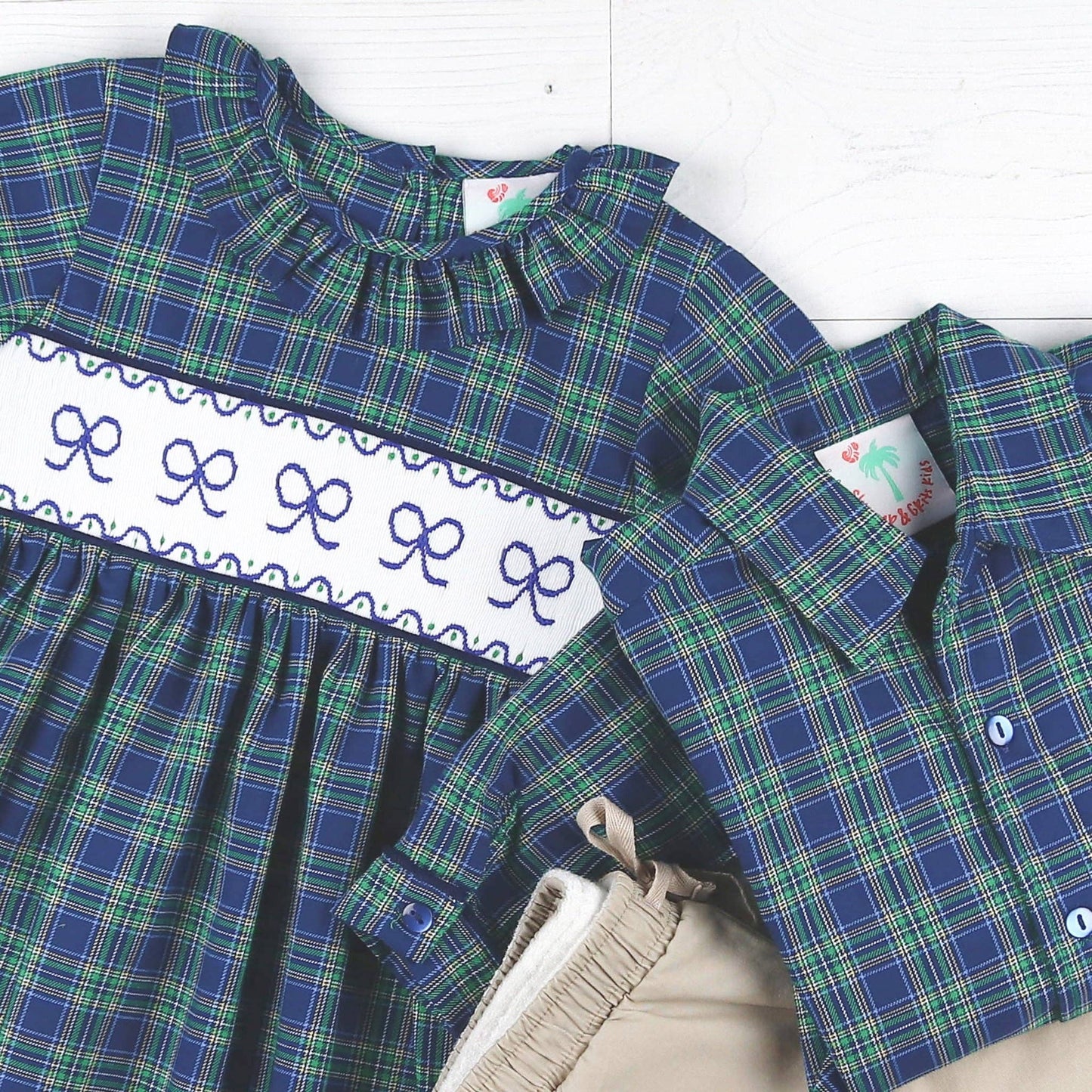 Girls Smocked Dress - Midnight Tartan