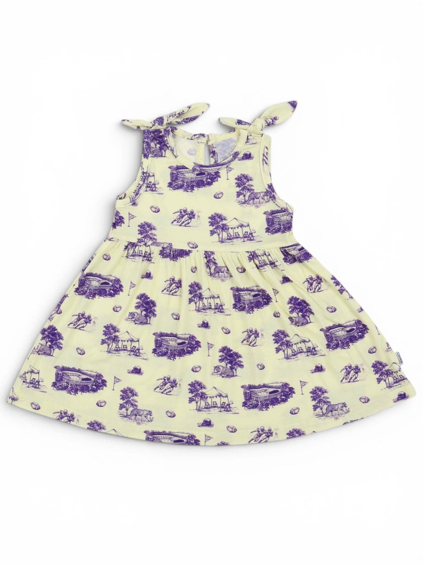 Tiger Toile Bamboo Shoulder Tie Dress