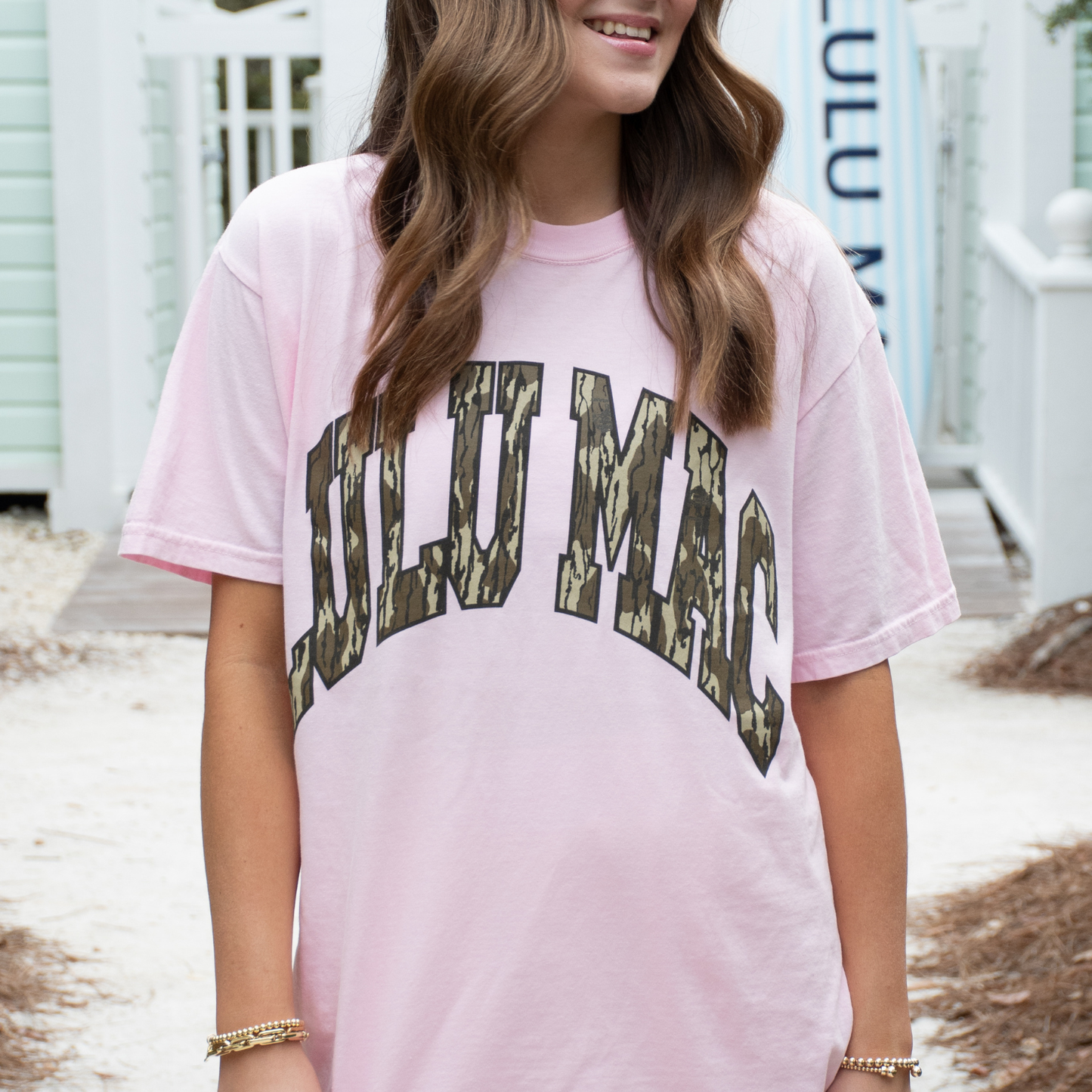 Lulu Mac Camo Adult Tee in Blossom