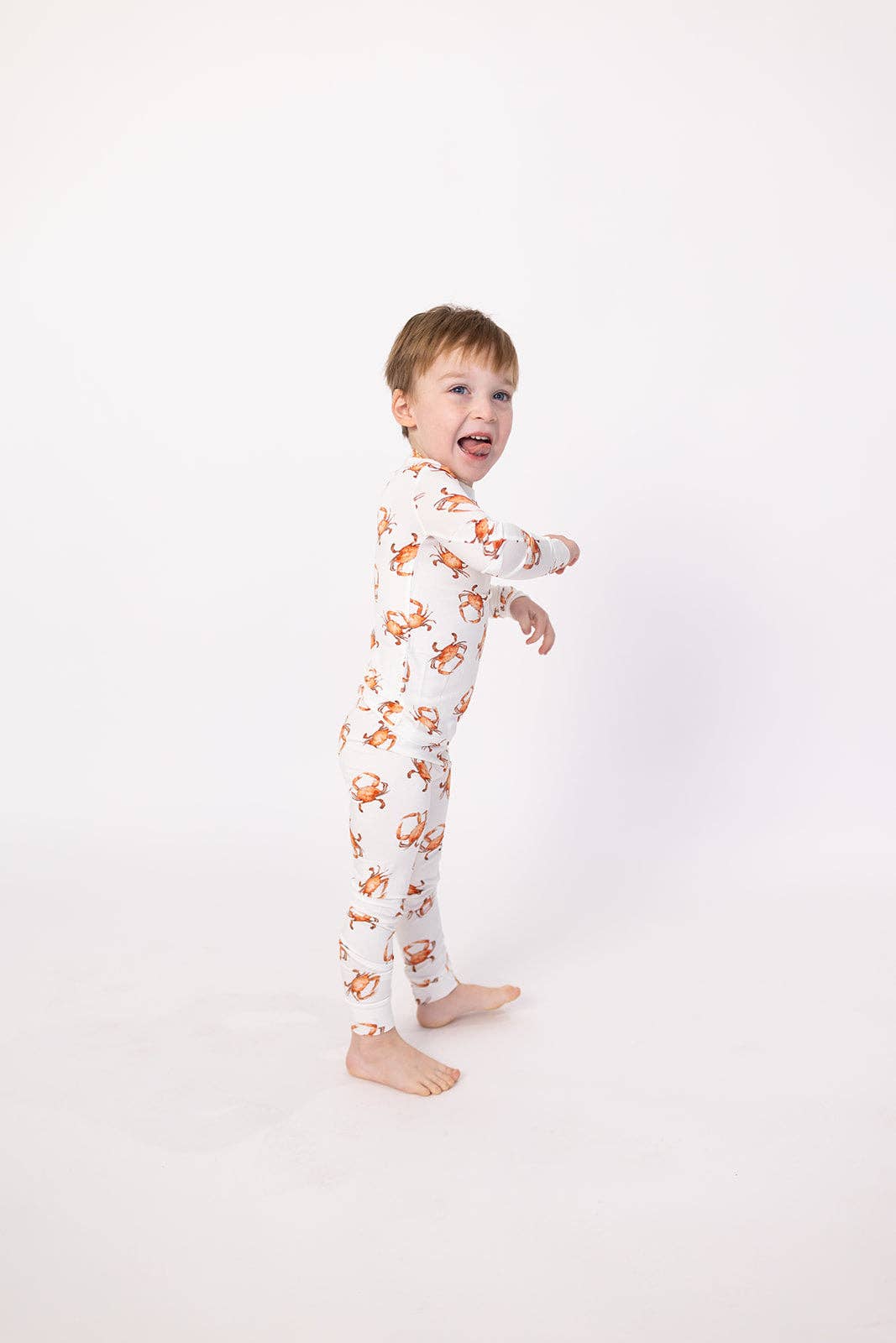 Orange Crab 2 Piece Bamboo Pajama Set