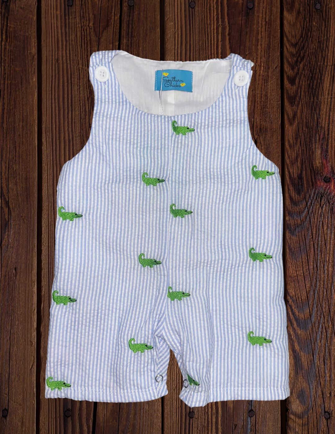 Embroidered Alligator Seersucker Collection Jon Jon /Romper