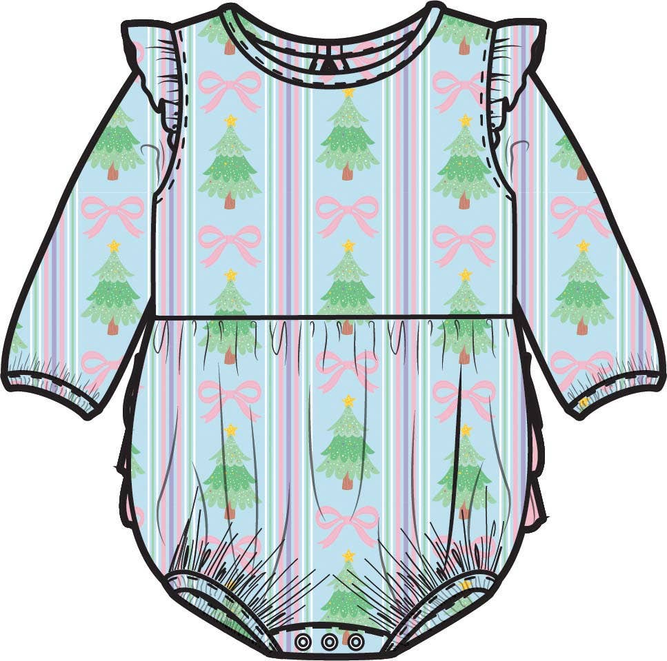 Girls Merry Bow Dreams Bubble Romper