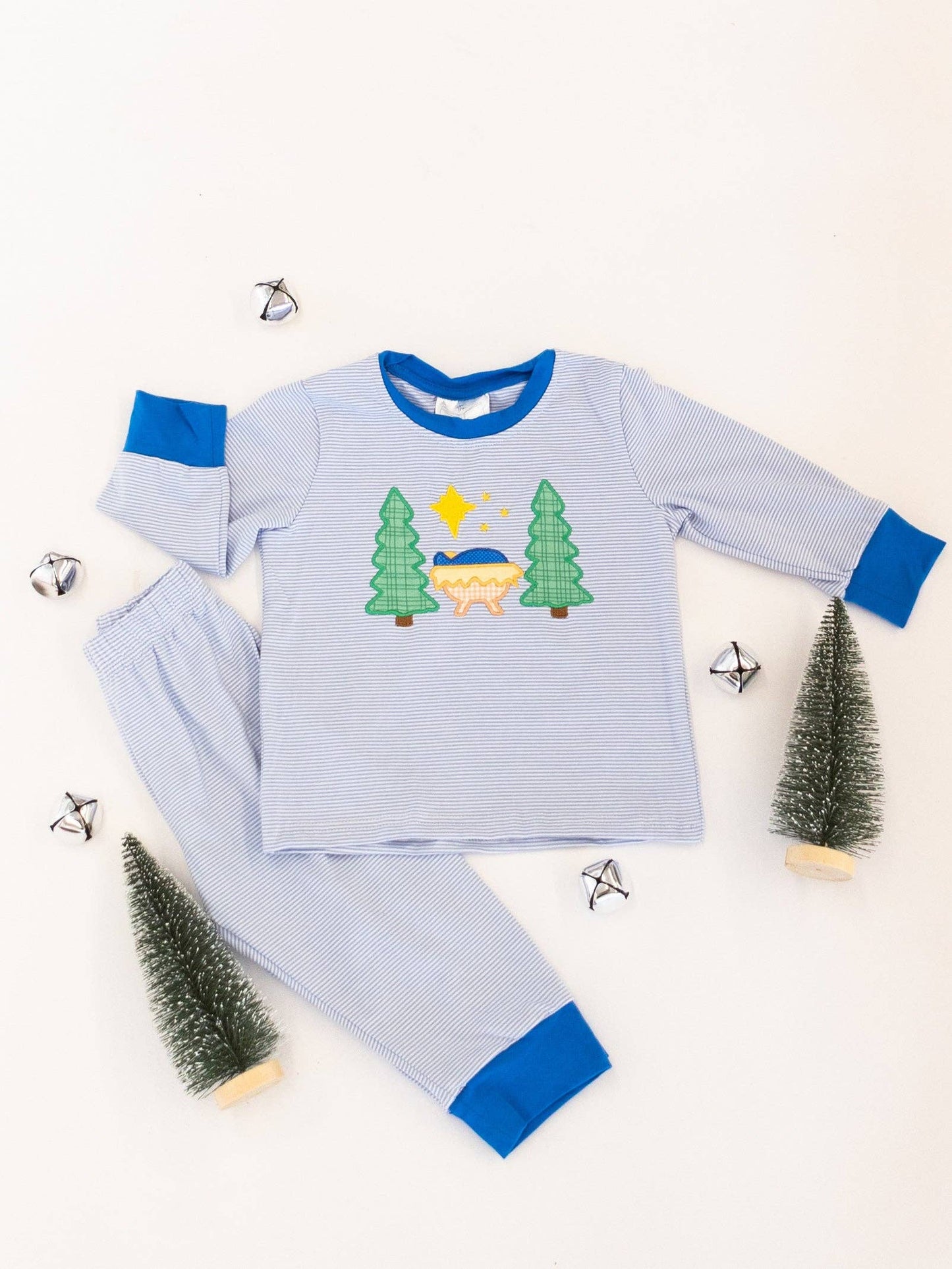 Silent Night Boys Blue Christmas PJ's