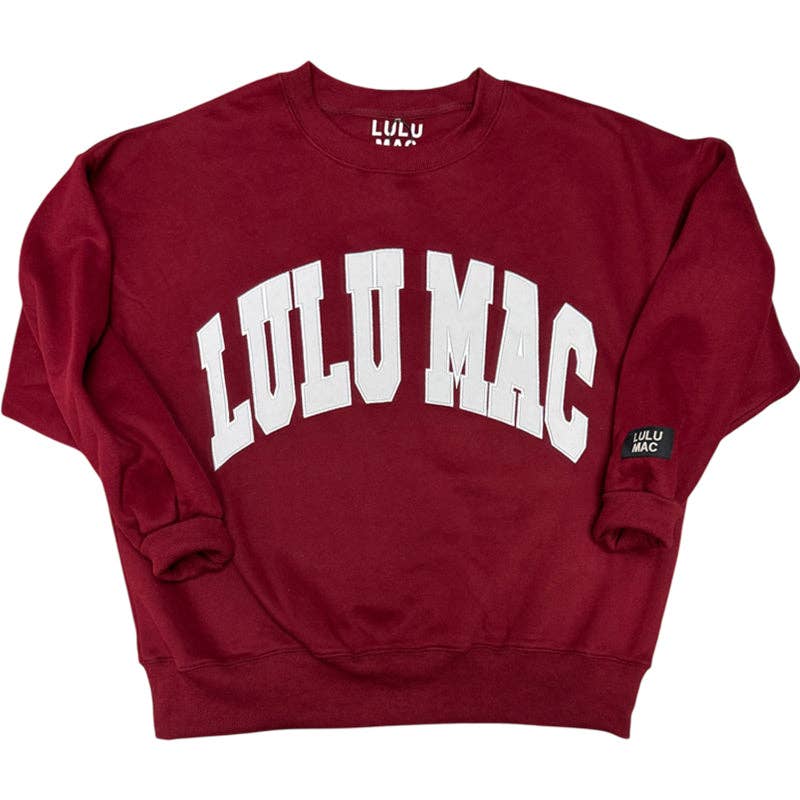 Lulu Mac Sweatshirt in Maroon/White