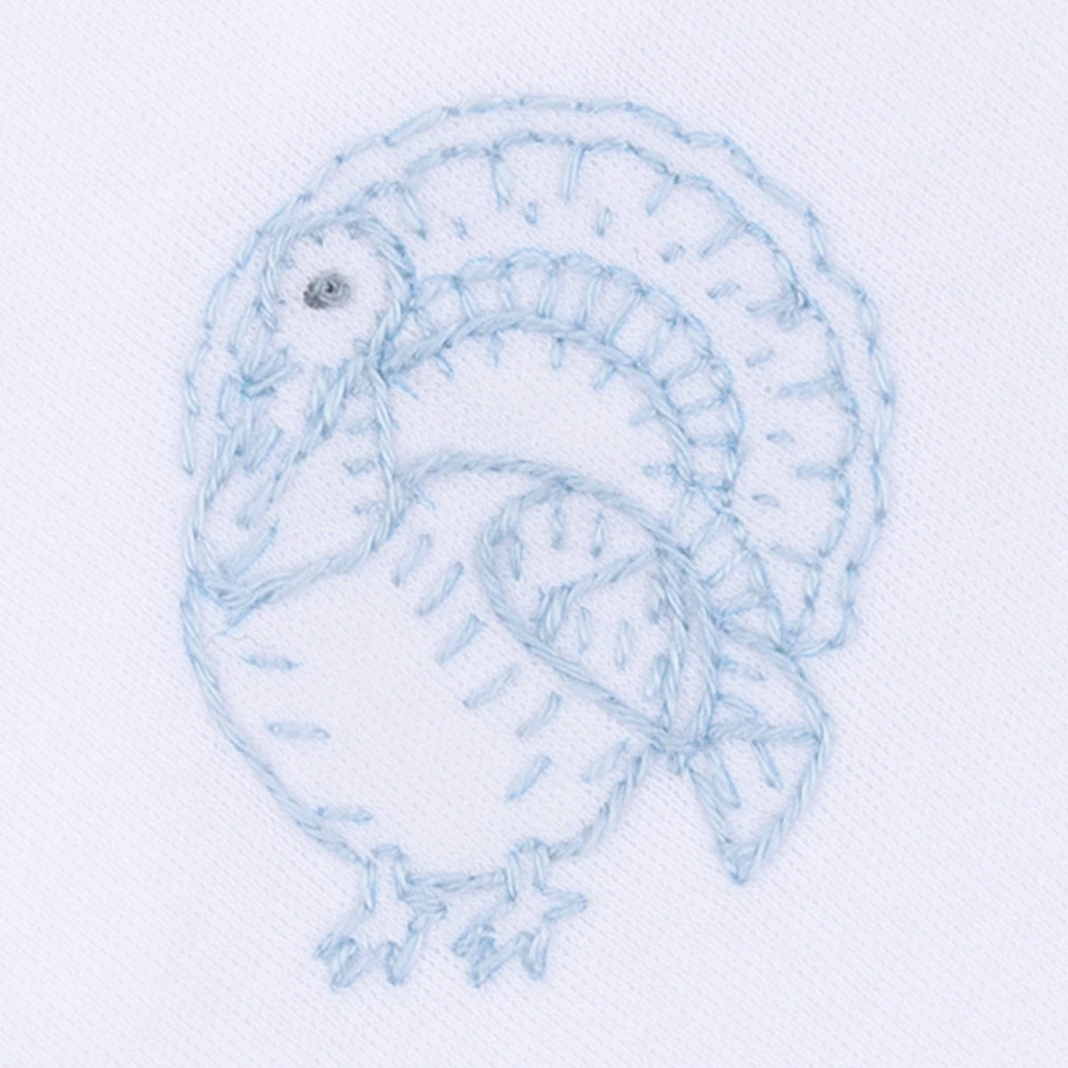 Harvest Blessings Hand-Embroidered Short Sleeve Boy Bubble - Light Blue