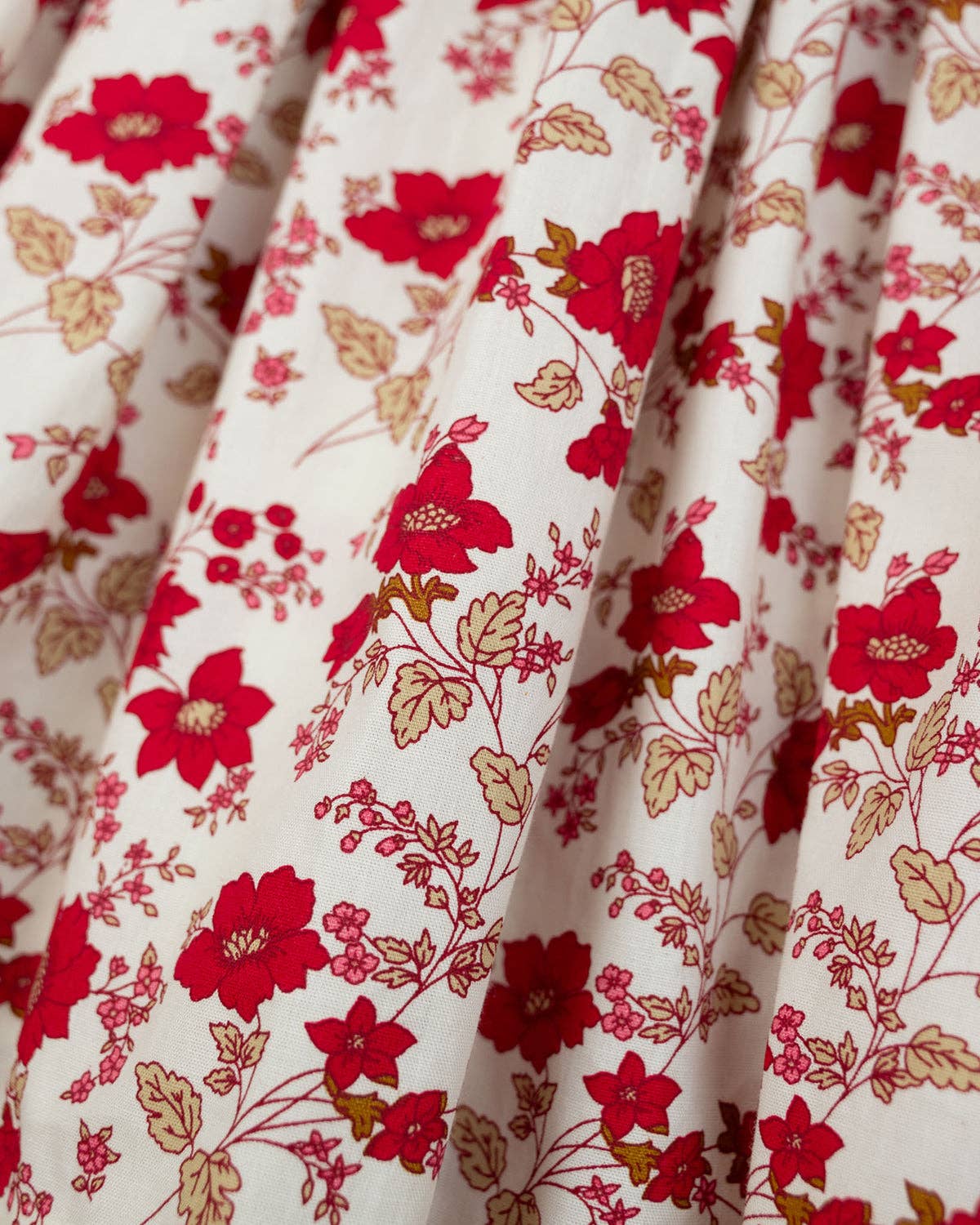 Red Floral Smocked Bubble