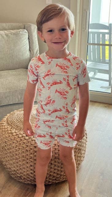 Crawfish Two Piece Pajama Shorts set