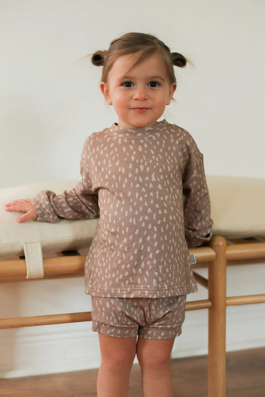 Fawn Spots Bamboo Sweatshirt Set - Top & Bottom